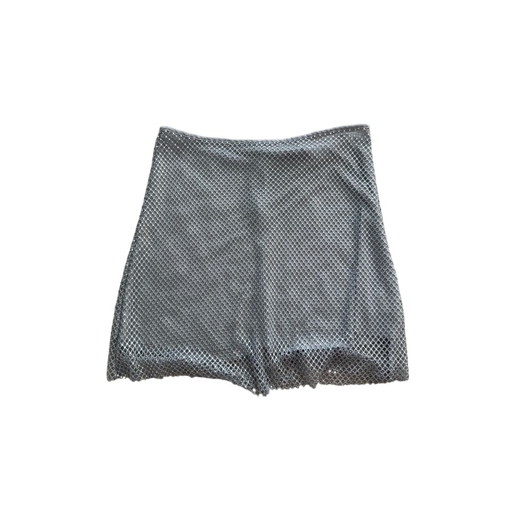 WeWoreWhat crystal mesh mini skirt